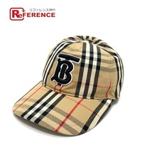 BURBERRY バーバリー 8017283 ヴィンテージチェック TBロゴ 帽子 キャップ コットン ベージュ ユニセックス【中古】_画像1