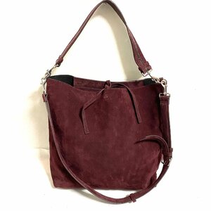  theory Theory 2WAY tote bag handbag shoulder bag suede bordeaux series free shipping 