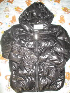 0.*0 new goods! hood attaching down jacket black 150cm0*.0