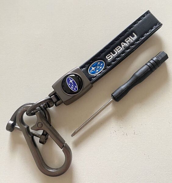 SUBARU キーホルダー 金具 高級牛革製 キーリング アクセサリー