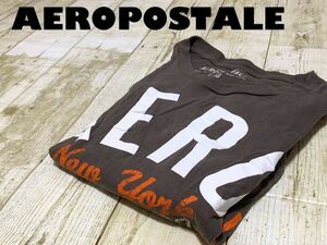 ☆送料無料☆ AEROPOSTALE エアロポステール 海外直輸入 古着 半袖 Tシャツ メンズ L ブラウン トップス中古 即決