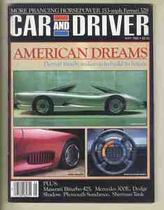 【c9492】86.5 CARandDRIVER／アメリカンドリーム(デトロイトの未来車)、メルセデスベンツ300E、フェラーリ328GTS、...