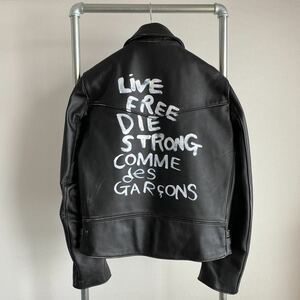 [ unused regular goods ] Comme des Garcons lightning Aoyama limitation 2022 year No.391T LIVE FREE DIE STRONG COMME des GARCONS size 38 black 