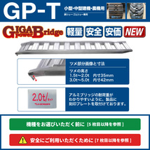 2t/セット【全長3000・有効幅400(mm)】昭和アルミブリッジ・GP-300-40-2.0T（ツメ式）2トン/2本組 ◎ユンボ・農機用アルミラダーレール_画像3