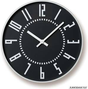 駅時計がモチーフの 掛け時計 ブラック モダン レムノス インテリア アンティーク 壁掛け アナログ 雑貨 クラシック ウォール クロック
