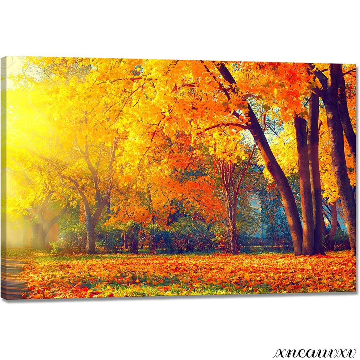 真作】足立一夫 紅葉 / 奥入瀬渓流 3F 油絵 油彩画 風景画 壁掛け