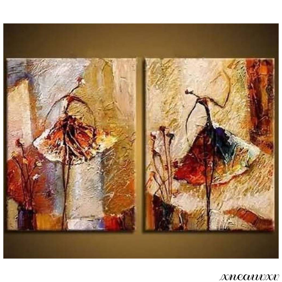 Hand-painted Ballet Dancer 2-piece Art Panel Interior Portrait Oil Painting Wall Hanging Room Decoration Appreciation Living Room Decoration Canvas Painting Stylish Art, Painting, Oil painting, Portraits