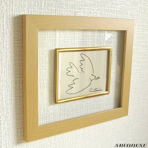 ピカソ *平和* ガラスフレーム ナチュラル インテリア 壁掛け 部屋飾り 抽象画 キャンバス 絵画 おしゃれ 動物 鳥 アート 鑑賞 模様替え