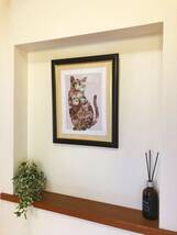 モダンアート 花の猫 額入り 絵画 動物 インテリア 芸術 フラワー キャット 壁掛け 部屋飾り 装飾 キャンバス おしゃれ 鑑賞 模様替え 内装_画像6