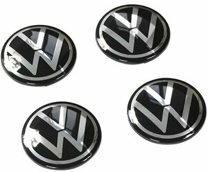  【M's】VW ゴルフ7 AUC ゴルフ8 CD T-Roc A1 純正 VWロゴ ダイナミック ホイール センター キャップ 4P 1台分 000071213D 130061