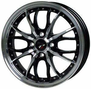 【M's】 プレシャス HM-3 4本セット メタリックブラックポリッシュ BK/P 17x6.5J 4H PCD 100 +45 Precious アルミホイール HOT STUFF