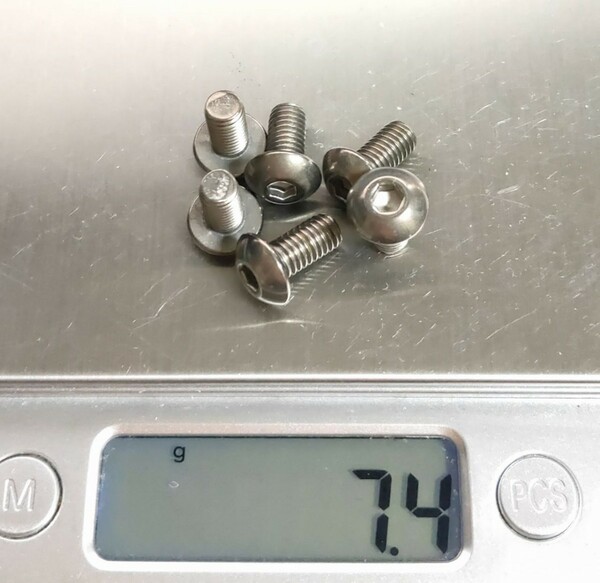 チタンボルト(GR-2) M5x10mm 6本