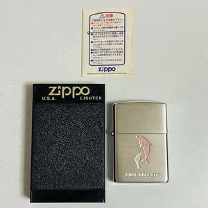 【美品】Zippo ジッポー PINK DORPHIN ピンクドルフィン Sサテン ピンクのイルカ 2001年 ライター