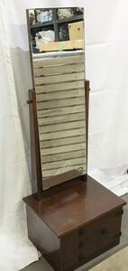 refle* [ actual place pickup warm welcome ] rare mie mirror retro mirror wooden old .. dresser dresser 