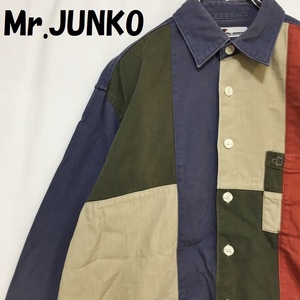 【人気】Mr.JUNKO/ミスタージュンコ 長袖シャツ コットン100％ マルチカラー サイズL/S4209