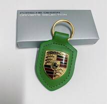 PORSCHE ポルシェ クレスト キーホルダー緑_画像1