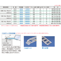 1.2トン(1.2t) ベロ式フック 全長2550/有効幅300(mm)【NF12-C8-30】日軽アルミブリッジ 2本 組 送料無料 離島可_画像2