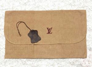 ルイヴィトン「 LOUIS VUITTON 」バッグ保存袋 ( 1087 ）ヴィンテージ 正規 付属品 内袋 布袋 33×21cm 旧型 当時品 ダミエ生地タグ付き