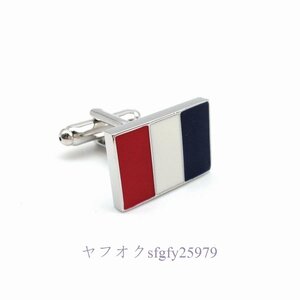 M183☆新品カフスボタン フランス国旗 トリコロールカラー 1個のみ