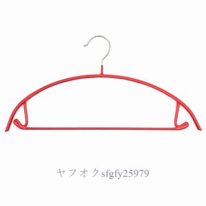 O404☆新品【訳あり】ハンガー アーチ型 シンプル 滑りにくい 1本 (レッド)