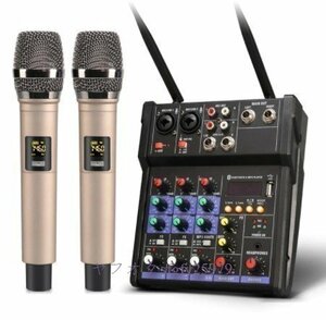 P228* новый товар беспроводной микрофон имеется 4 канал аудио миксер смешивание консоль микрофон имеется. 