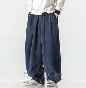 O615* new goods sarouel pants men's wide pants corduroy thick chinos long pants easy color size selection possible autumn winter thing blue 