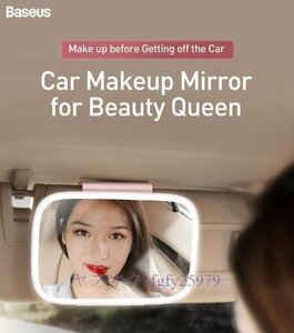 P609* new goods car make-up mirror LED light Touch sensor cosmetics mirror Baseus woman oriented pink / white 