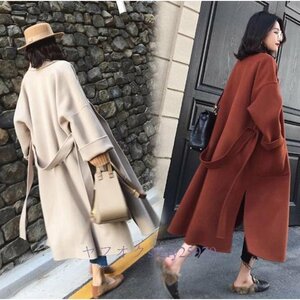 O459* new goods long height Chesterfield coat lady's outer coat elegant autumn winter beautiful . belt attaching easy 