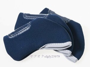 M278☆新品ゴルフ用 アイアン用 ヘッドカバー 窓付き 10個入/ネイビー