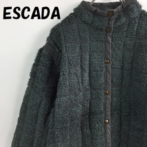 【人気】ESCADA/エスカーダ コート モヘヤ 裏地あり ドイツ製 グリーン系 サイズ34 レディース/S4377