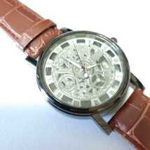 新品　スケルトン 　腕時計　シルバー　茶色　_画像9