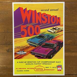 ポスター★1972年 ナスカー・ウィンストン500（1972 NASCAR Winston 500）★リチャード・ペティ/ダッジ/プリムス/マーキュリー/シボレー