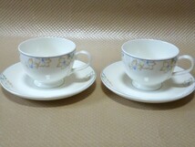 ノリタケ Noritake ボーンチャイナ 淡い花柄 ペア コーヒー カップ＆ソーサー 未使用_画像1