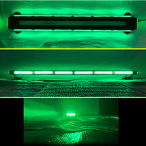 【2台セット 94.5cm】 LED 回転灯 バータイプ【グリーン】 緑色 緑 COBチップ 先導車 道路運送車両 大型トレーラー_画像3