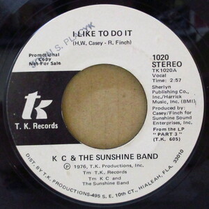 K.C.& THE SUNSHINE BAND-I Like To Do It (US Promo 7+CS)