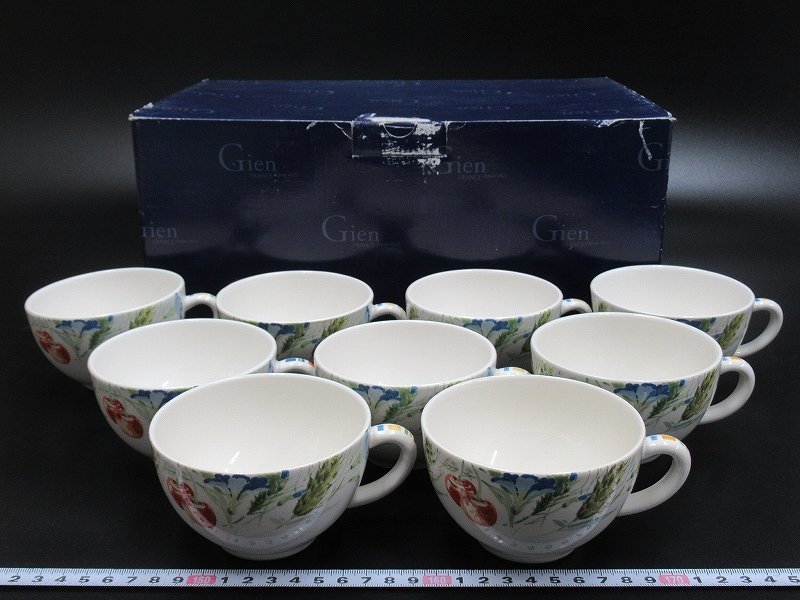 ジアン GIEN 未使用 カップ&ソーサー+カナッペプレート4客セット