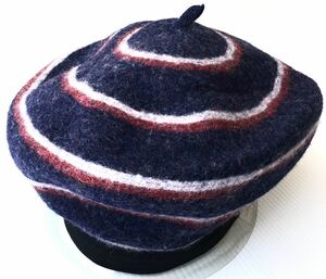 新品 定価3780円 ジャガードバスクベレー帽 帽子 ベレー帽　　ウール レディース 未使用品 柳4991