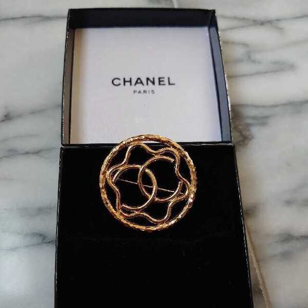 レア CHANEL シャネル サークルモチーフ ブローチ ゴールドCHANEL