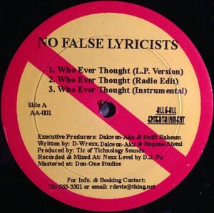 米12 No False Lyricists Who Ever Thought / Funk The Radio AA001 All & All Entertainment /00250