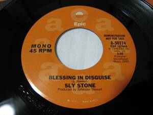 【7”】●白プロモ MONO/STEREO● SLY STONE / BLESSING IN DISGUISE US盤 スライ・ストーン ブレッシング・イン・ディスガイズ