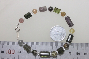  natural tourmaline, crystal, bracele 