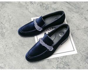 * new goods men's TG21556-24.0cm/38 Loafer slip-on shoes navy blue color (4 color ) business shoes driving shoes casual deck shoes 