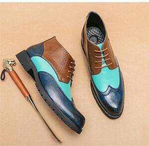 * new goods * men's TG21636a-24.0cm/38 short boots blue (2 color ) business shoes Work boots wing chip 