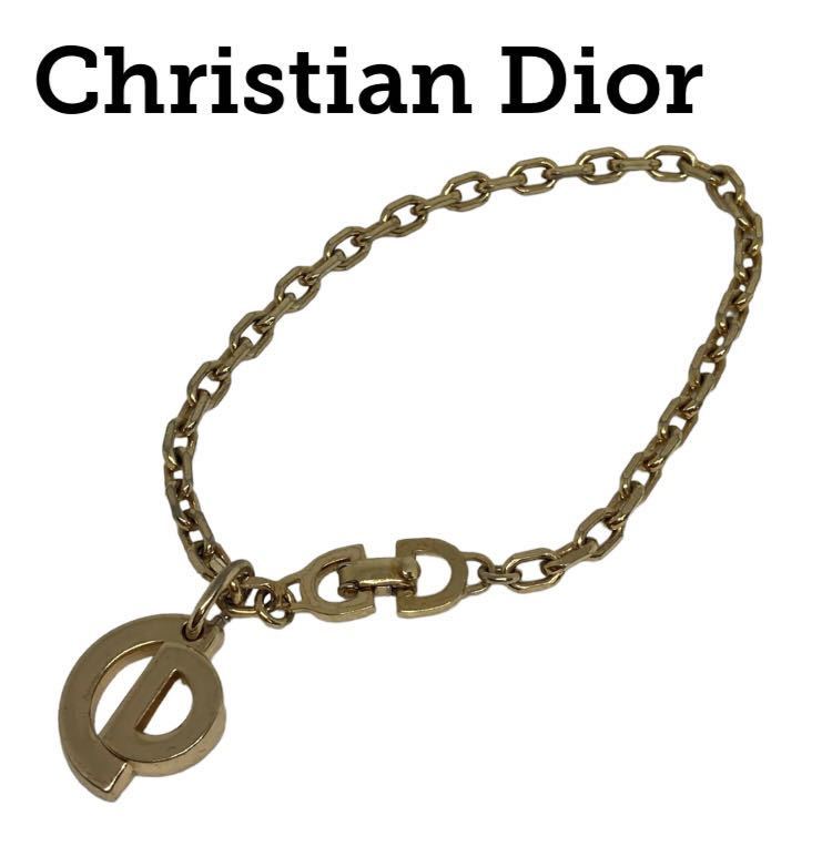 美品！希少！クリスチャン ディオール DIOR PARIS ロゴ チャーム GP ゴールド ブレスレット ヴィンテージ - www