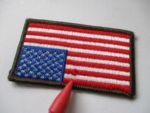 【送料無料】アメリカ国旗 星条旗 パッチ刺繍ワッペン/FLAG PATCH米軍patchesフラッグUSAミリタリーARMY徽章Hアーミー装備サバゲー M56_画像2