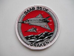 【送料無料】サーブSAAB 350E DRAKENドラケン パッチ刺繍ワッペン/エアフォースAIR FORCEスウェーデン空軍AFミリタリー戦闘機パイロットM58