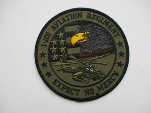【送料無料】アメリカ陸軍1-101st Aviation Regiment - Expect No Mercyパッチ刺繍ワッペン/航空連隊ヘリコプターARMY米陸軍USA米軍US M58