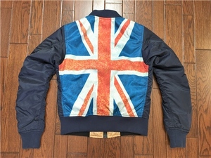 AVIREX Avirex 35 anniversary commemoration Union Jack MA-1 S navy Gold reversible military jacket blouson 