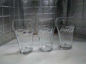 コカ・コーラ 　ファウンテングラス　3個セット　非売品　ノベルティ　当時物　昭和レトロ　アメリカン　雑貨　インテリア　映画　小道具