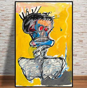  C2051 ジャン＝ミシェル・バスキア Jean-Michel Basquiat キャンバスアートポスター 50×70cm イラスト インテリア 雑貨 海外製 枠なし A 
